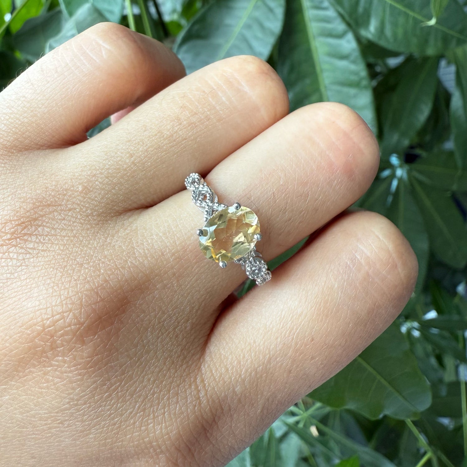 Natural Oval Shape Citrine Vintage Ring