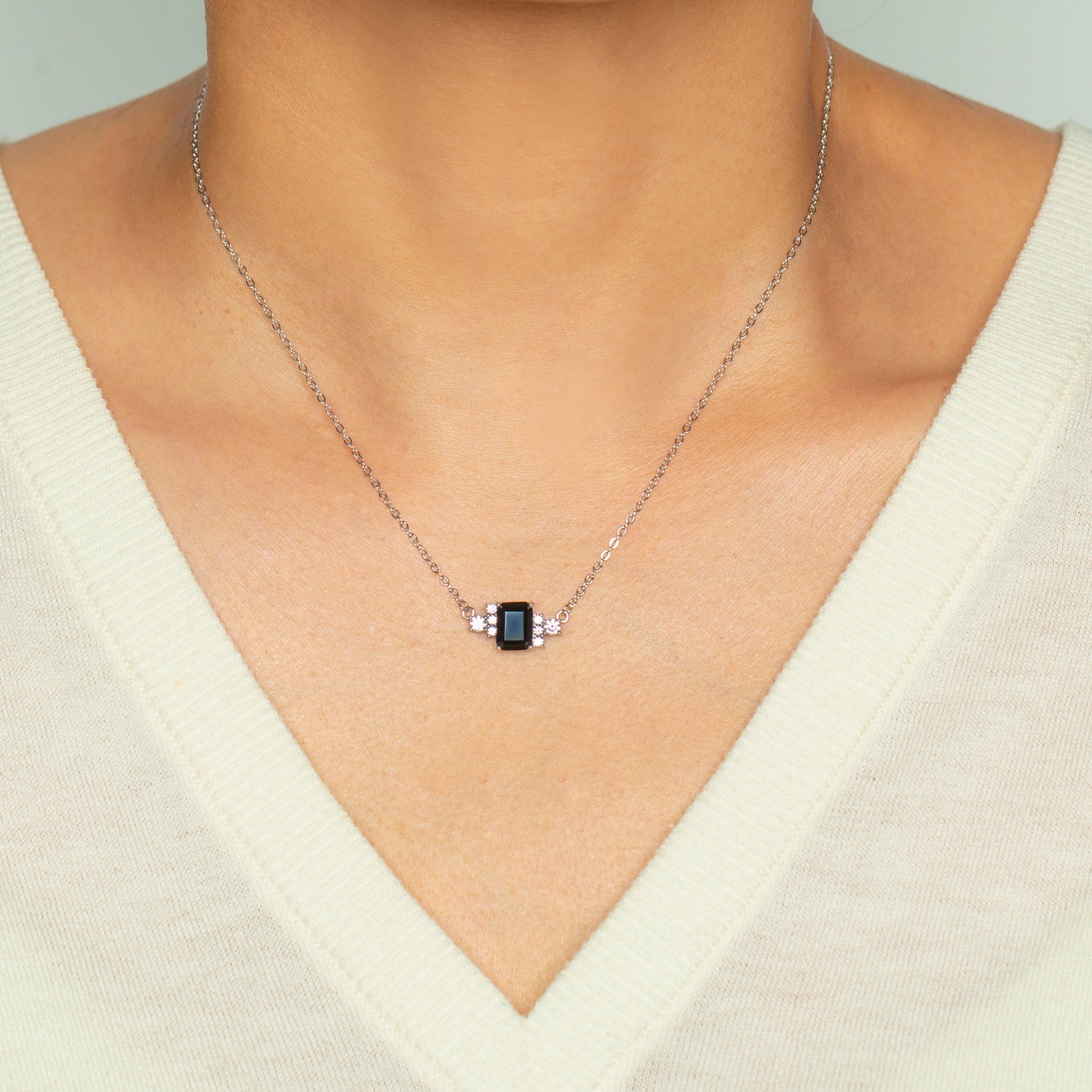 Classic Black Onyx Sterling Silver Necklace