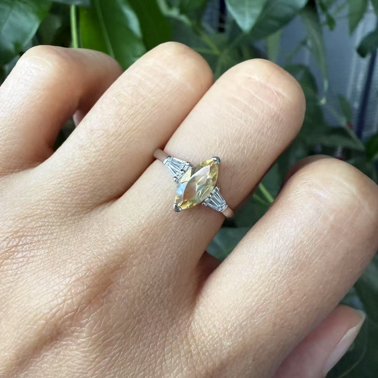 Natural Marquise Shape Citrine Ring