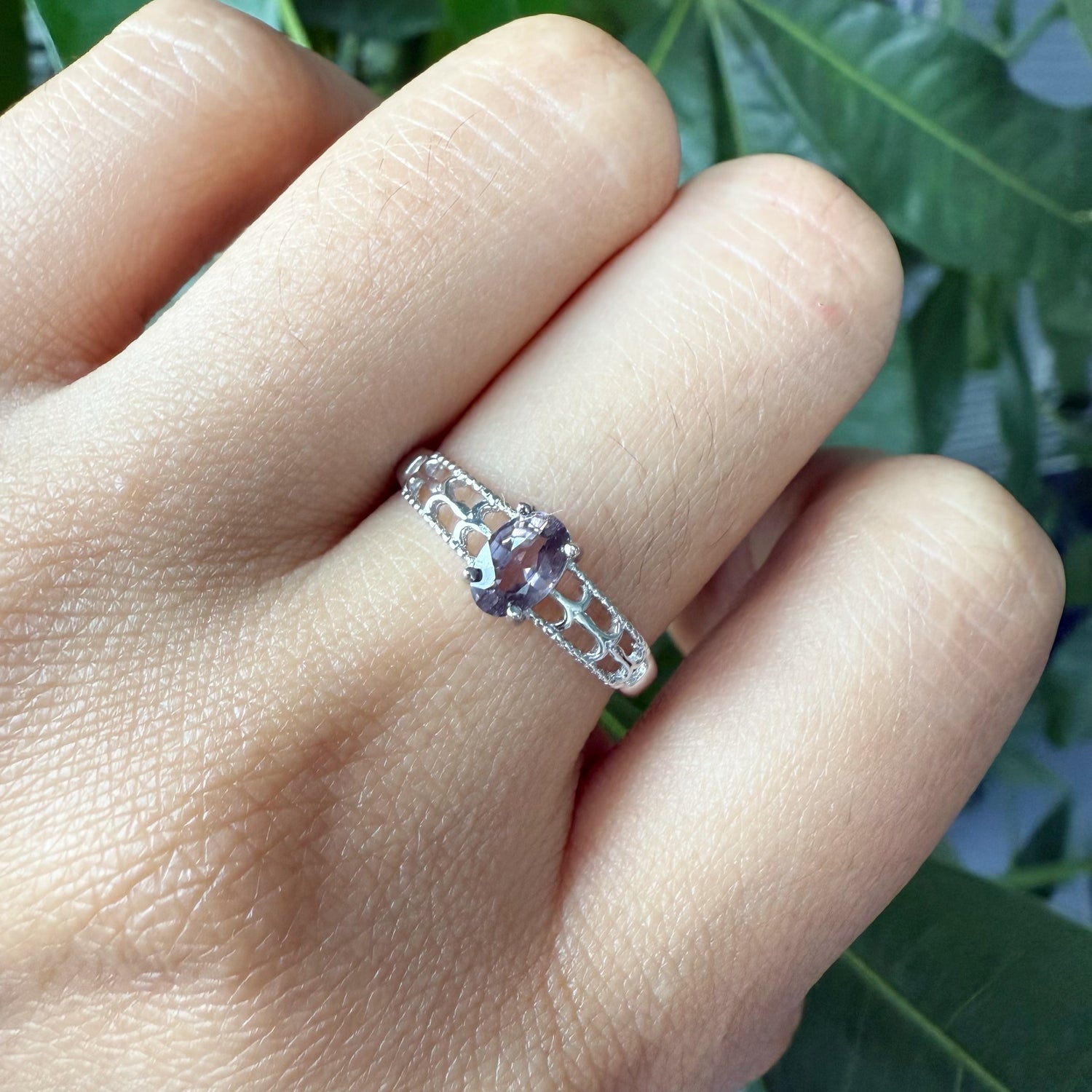 Natural Oval Spinel Sterling Silver Ring