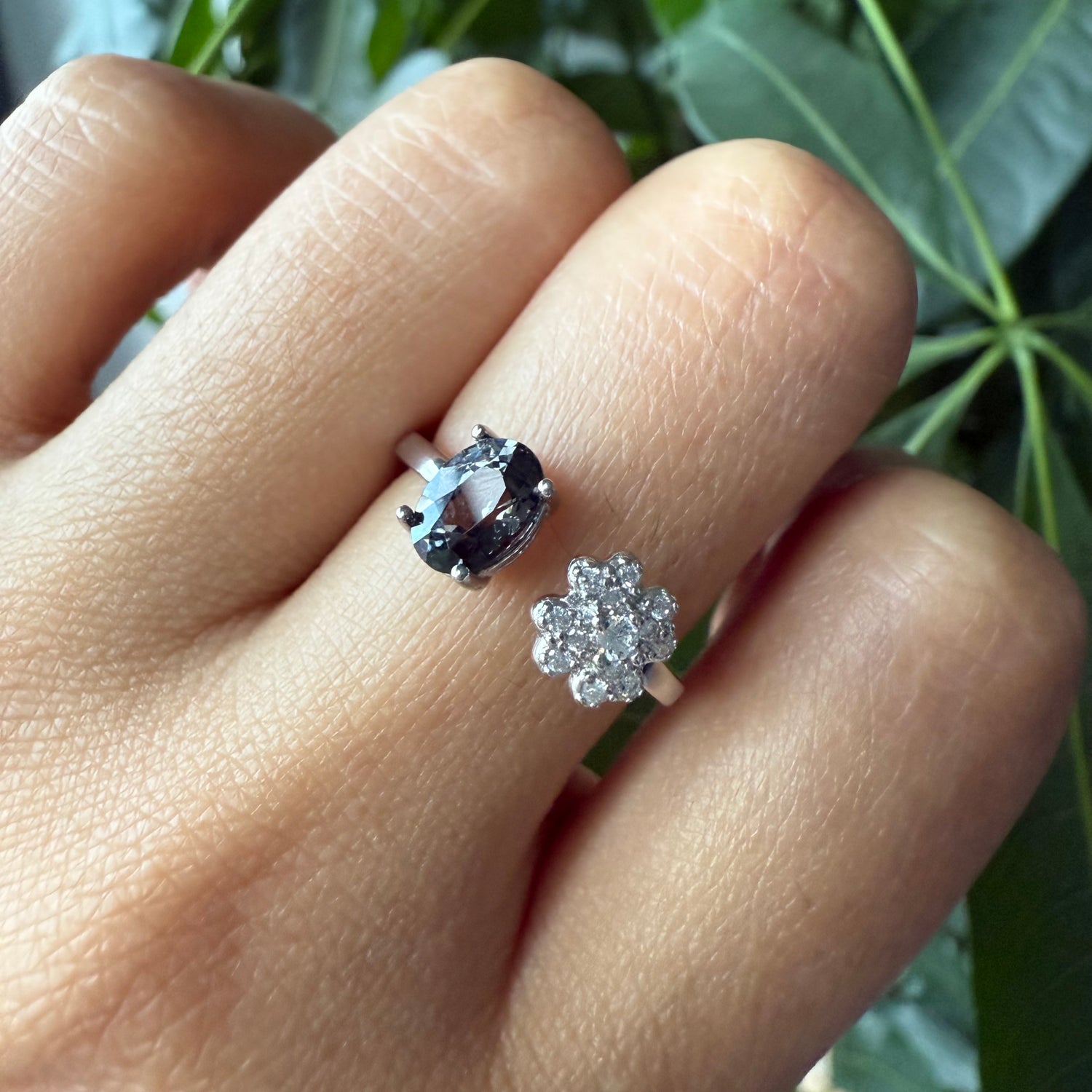 Natural Oval Shape Spinel Open Ring