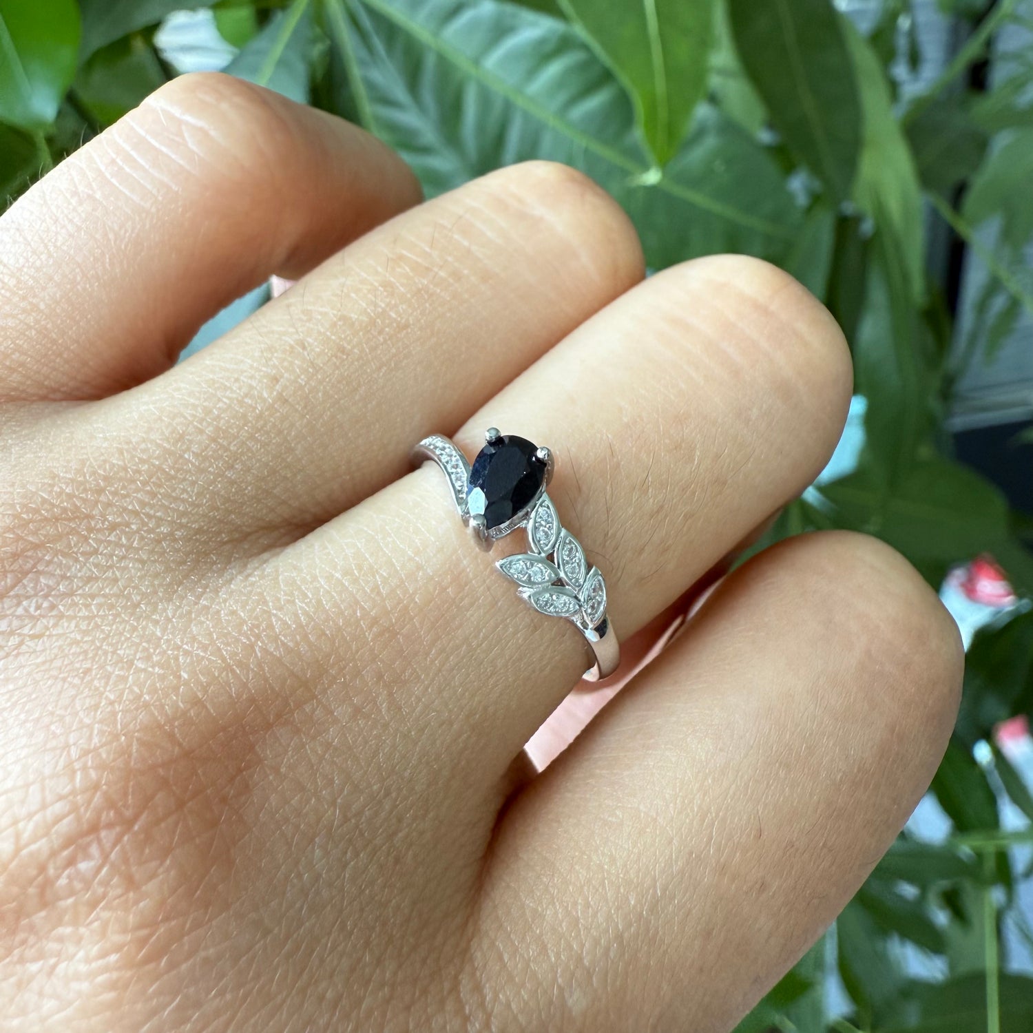Natural Pear Shape Sapphire Ring