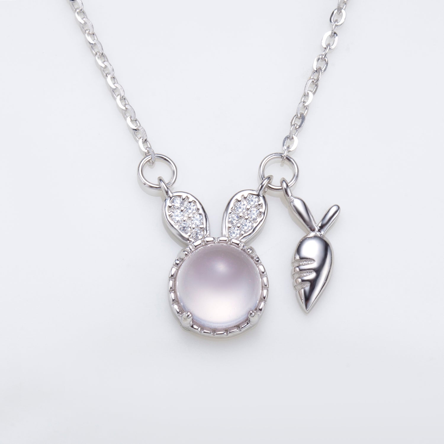 Natural Rose Quartz Cabochon Round Cut Necklace