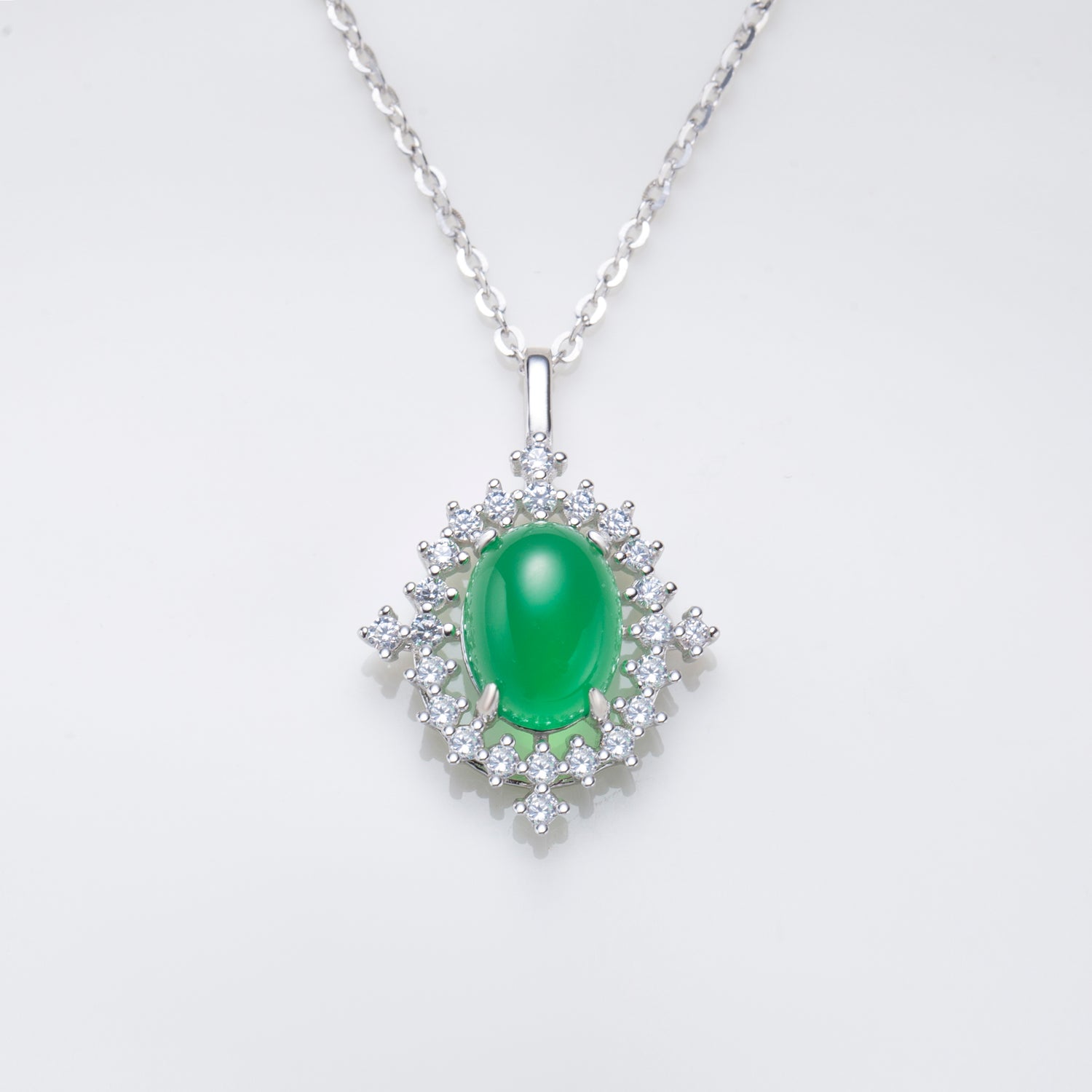 Natural Chalcedony Cabochon Oval Cut Necklace