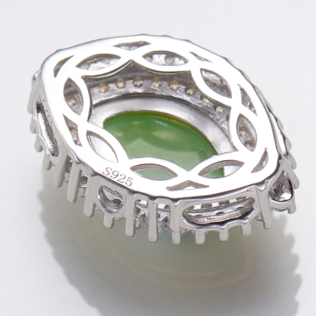 Natural Jade Cabochon Marquise Cut Necklace