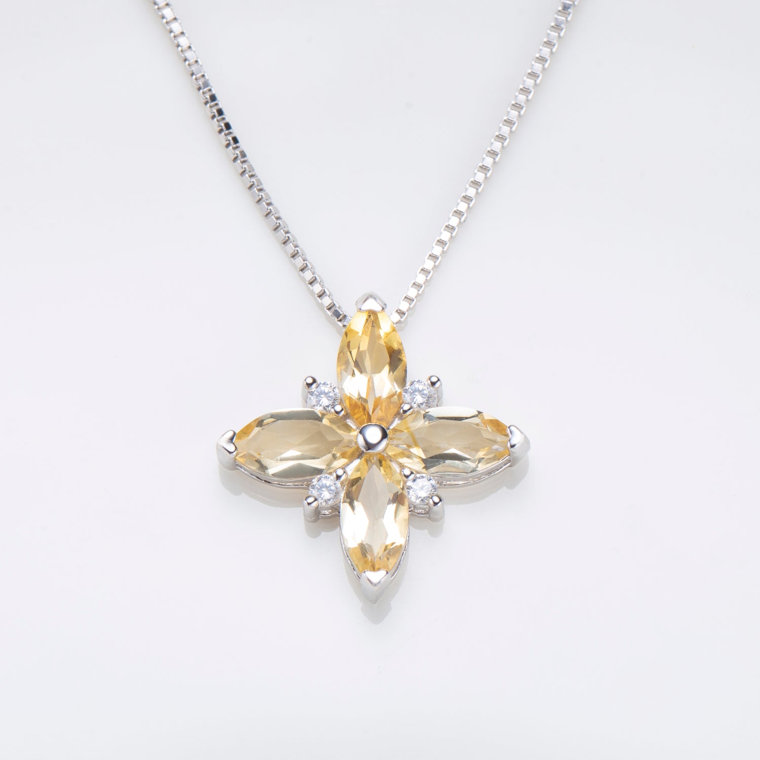 Natural Citrine Marquise Cut Necklace