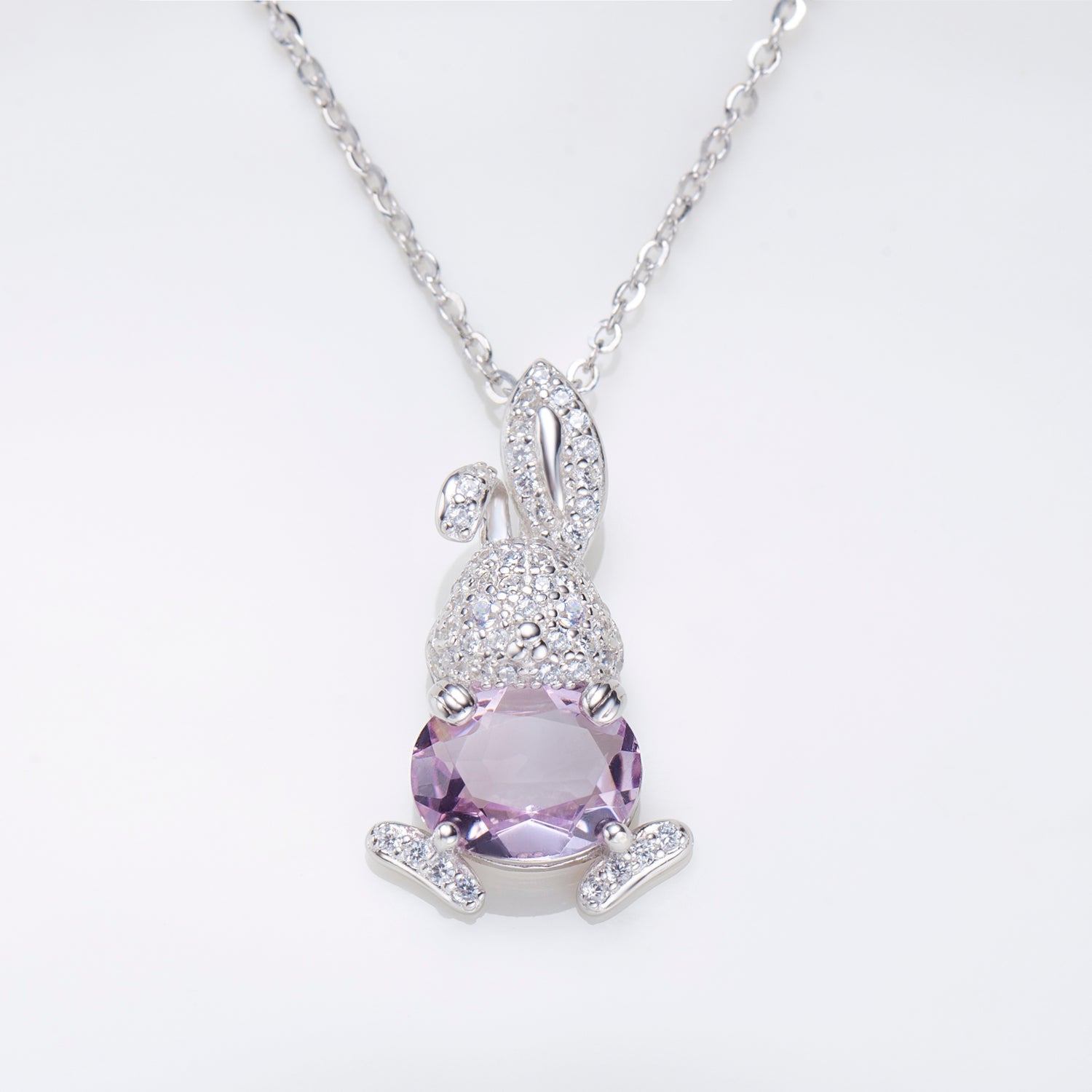 Natural Amethyst Oval Cut Necklace