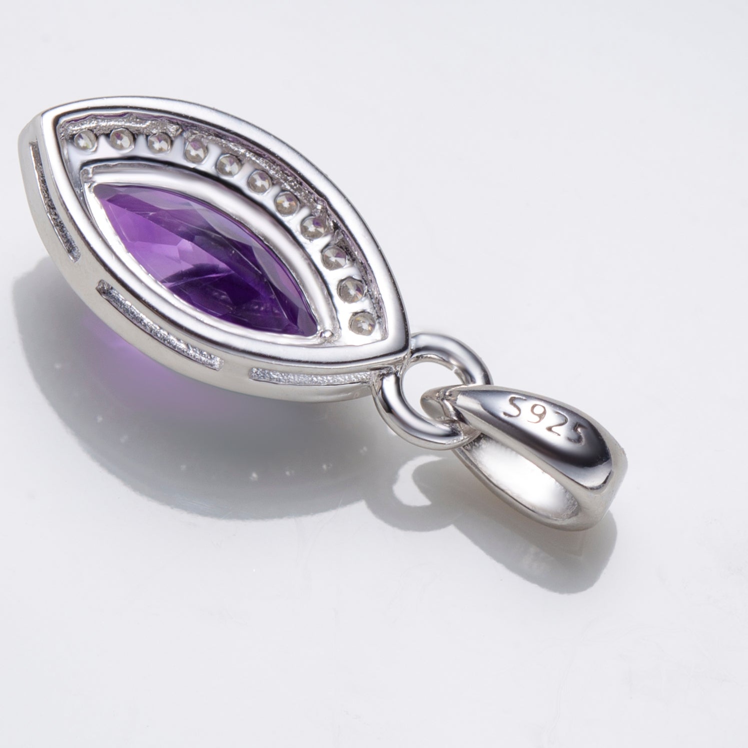 Natural Amethyst Marquise Cut Necklace
