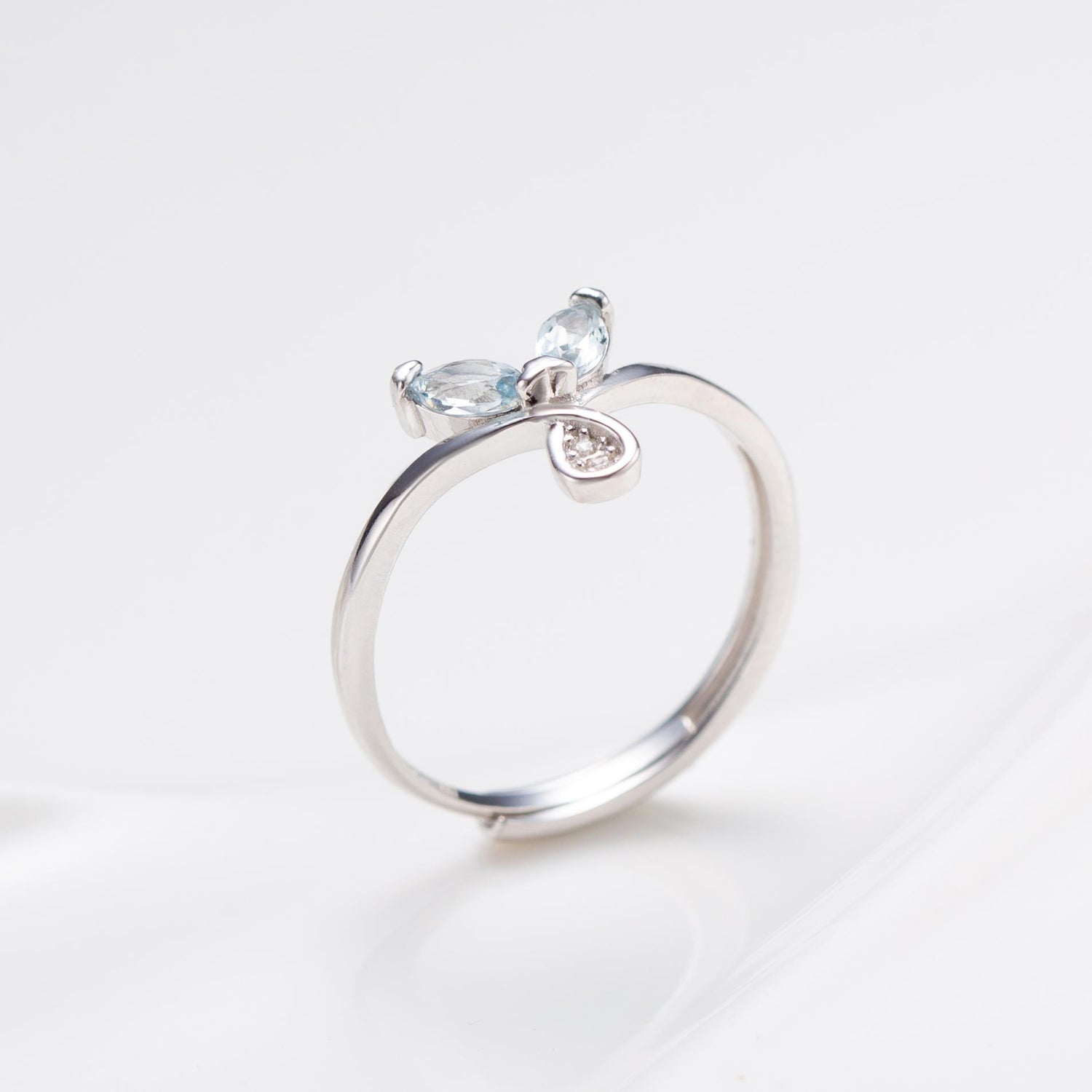Natural Marquise Cut Aquamarine Ring