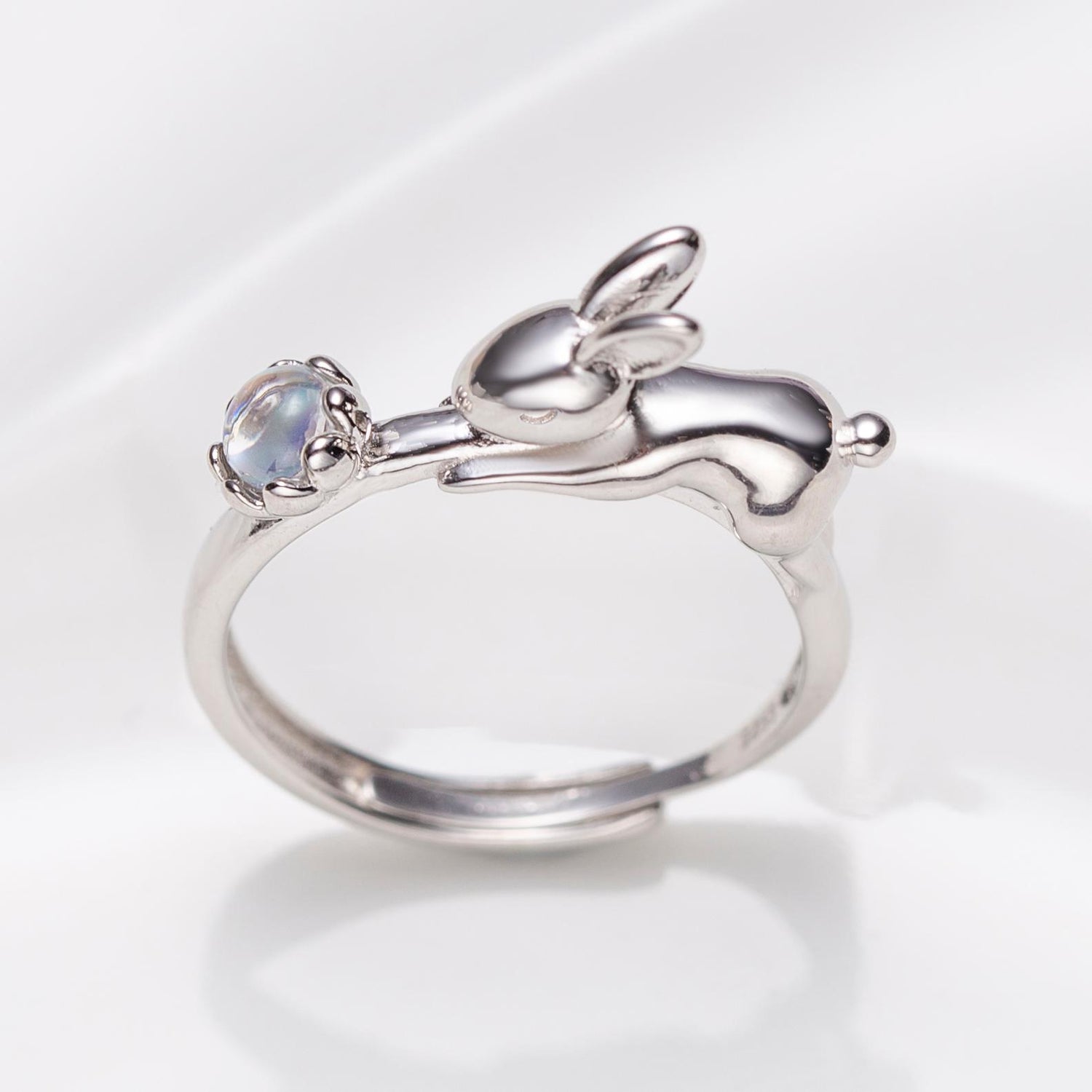 Natural Moonstone Rabbit Ring