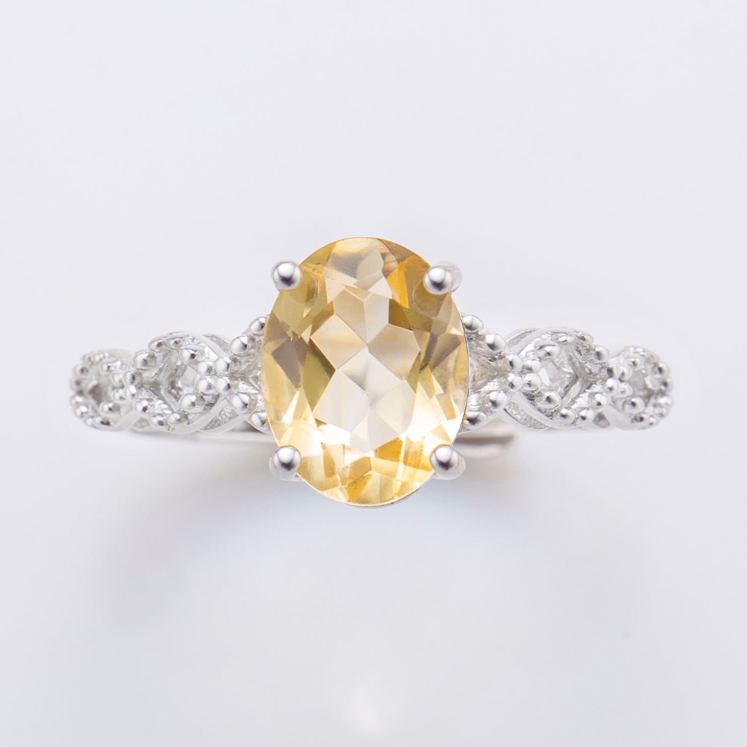 Natural Oval Shape Citrine Vintage Ring