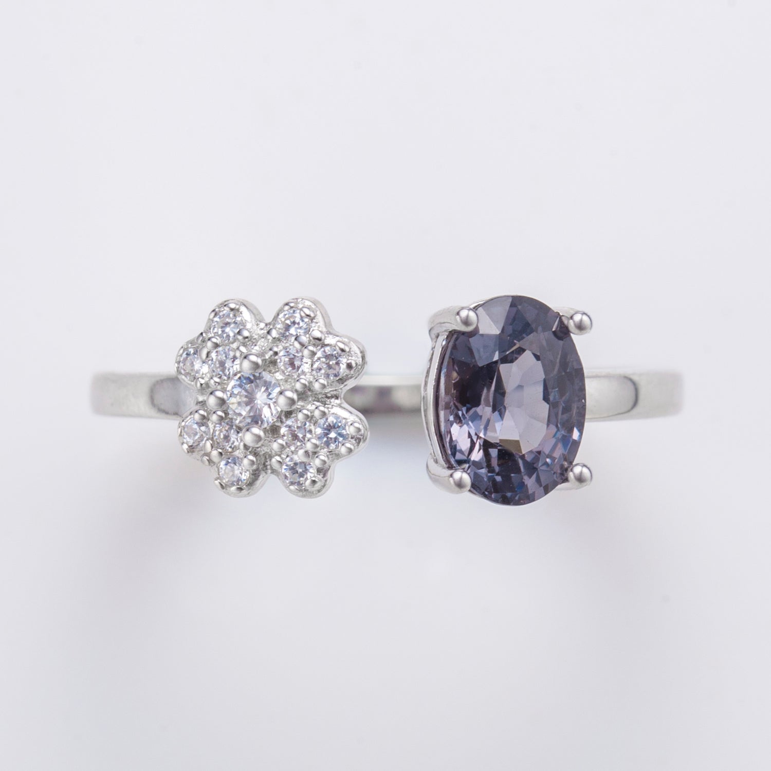 Natural Oval Shape Spinel Open Ring