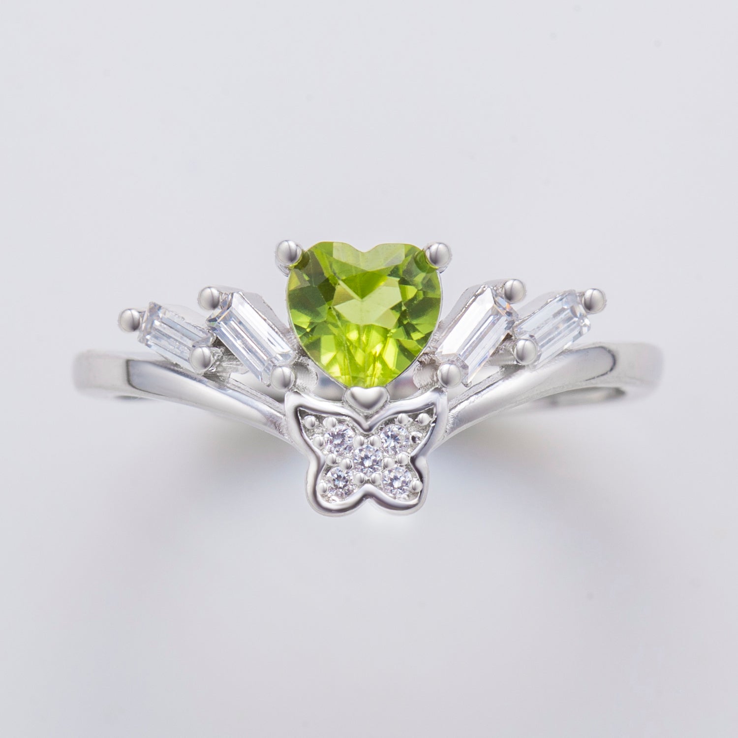 Natural Heart Shape Peridot Ring