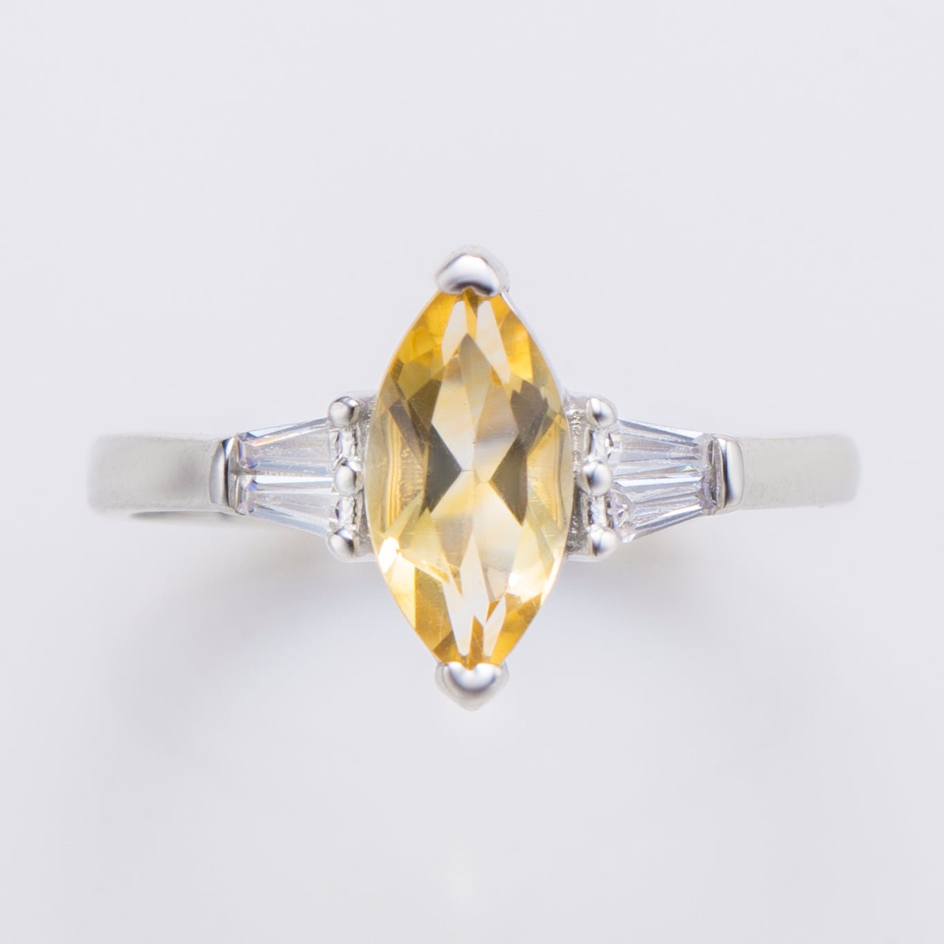 Natural Marquise Shape Citrine Ring