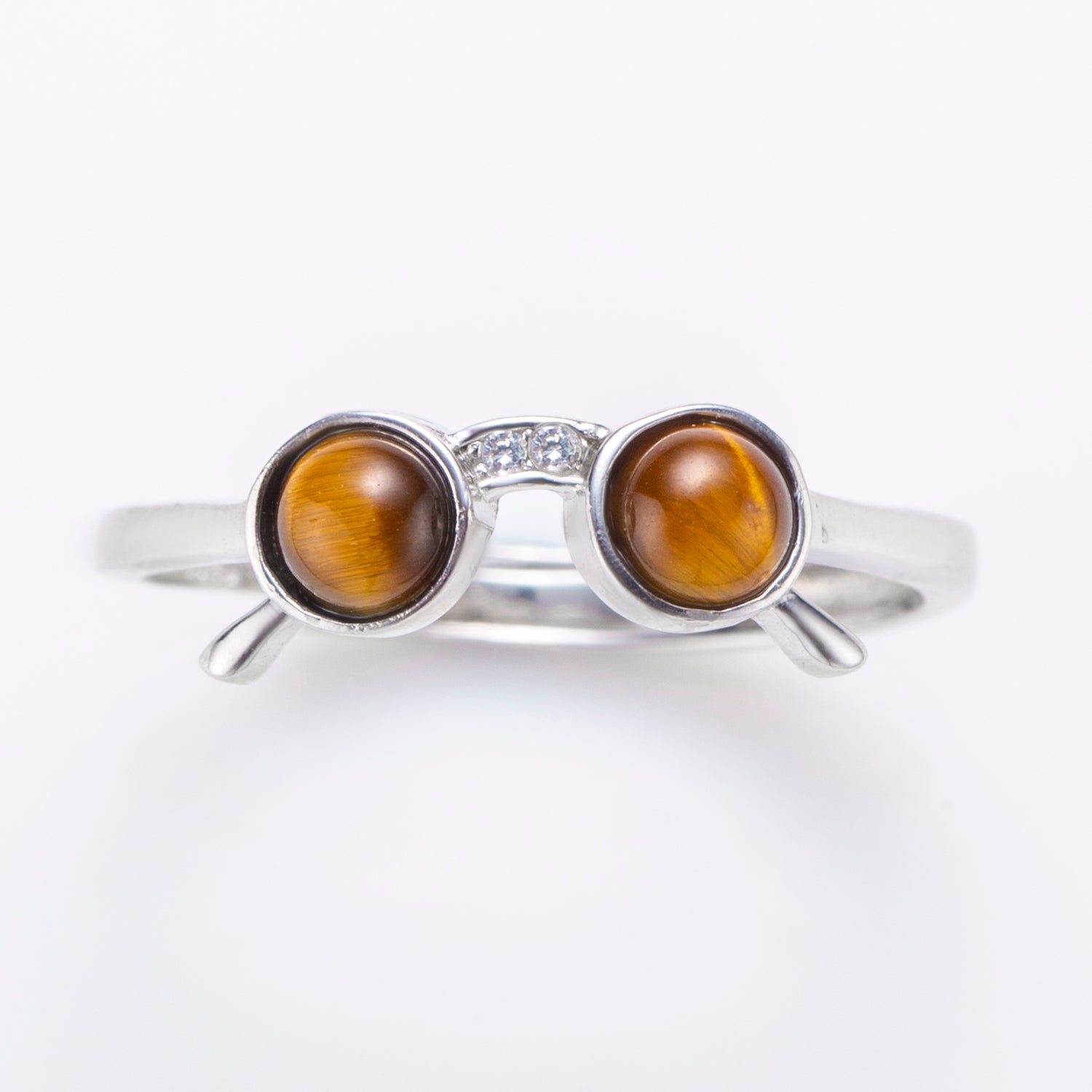 925 Sterling Silver Cabochon Round Tiger's Eye Ring