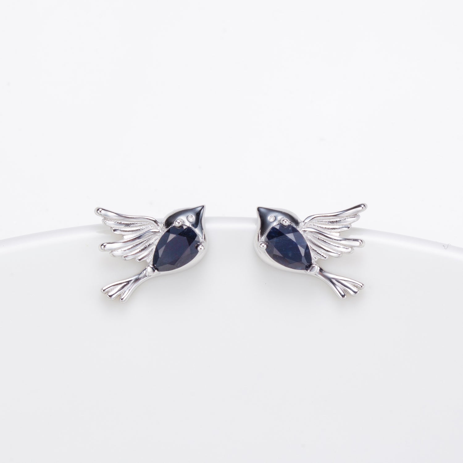 Natural Sapphire Pear Cut Stud Earrings