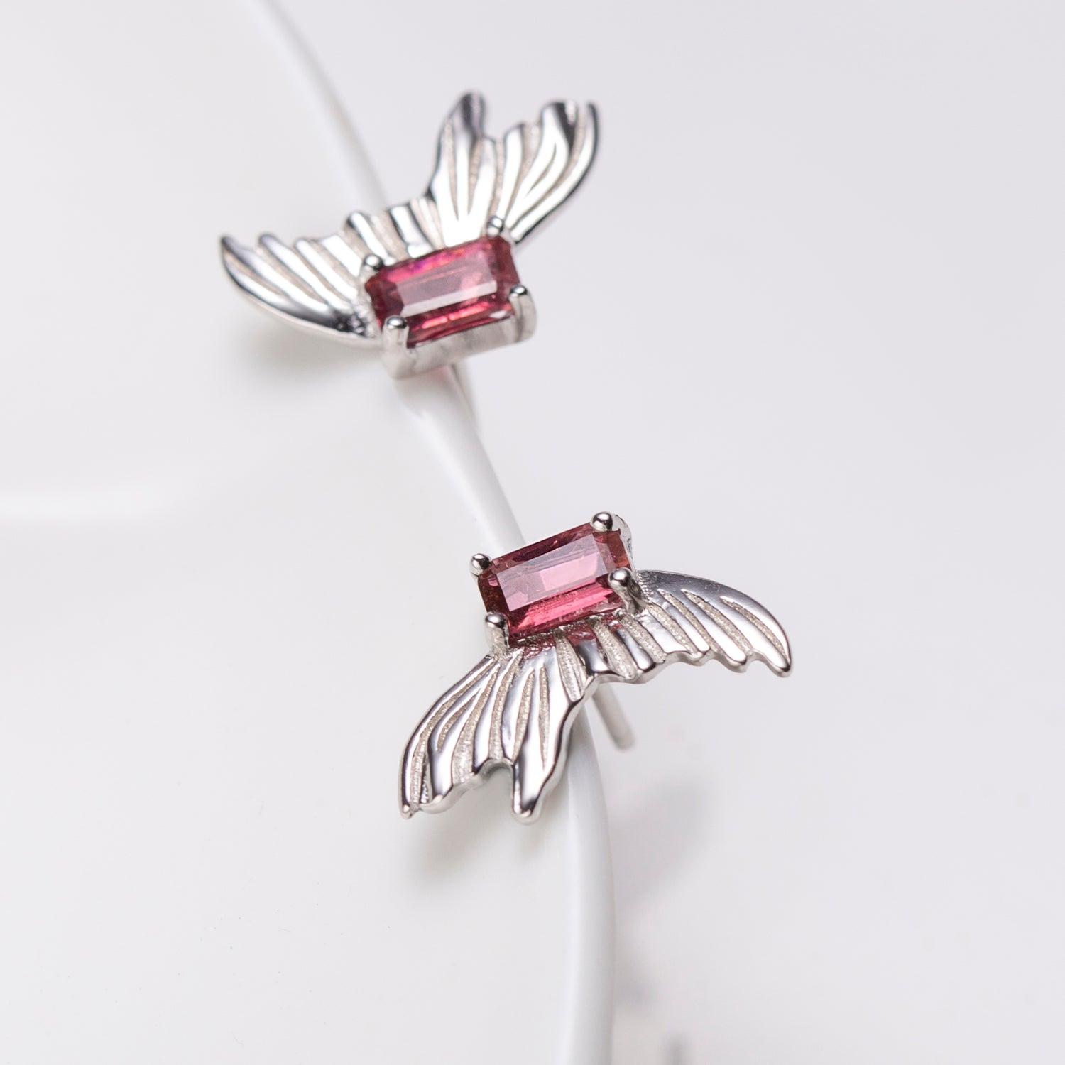 Natural Octagon Tourmaline Sterling Silver Stud Earrings